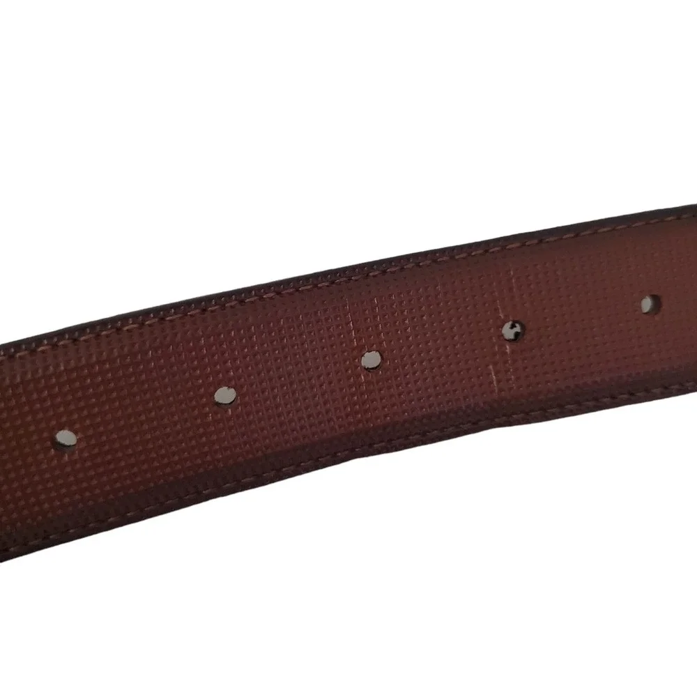 Florsheim Leather Belt Textured Brown Nickel Buckle Men's Size 40